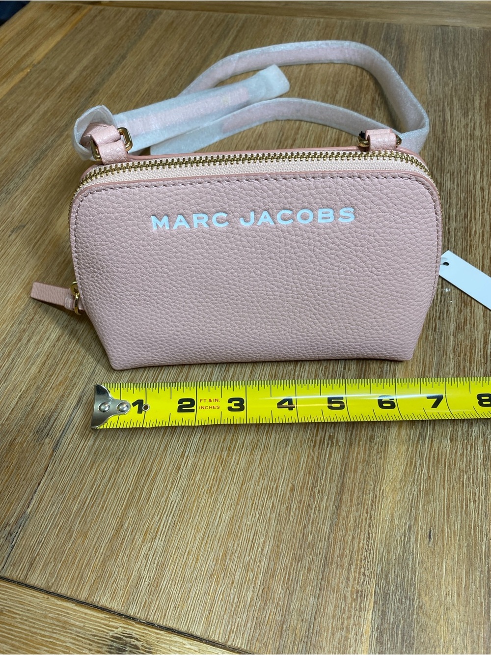 NWT Marc Jacobs Blush Pink Pebbled Leather Crossbody Bag with Gold Hardware